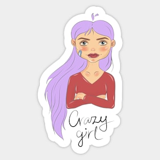 crazy girl Sticker